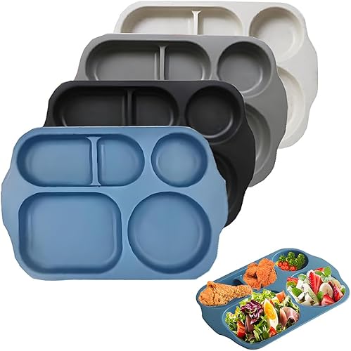 Miniatura 9 de Platos divididos grandes de 12 pulgadas para niños y adultos, placa de control de porciones de paja de trigo, platos de plástico reutilizables,