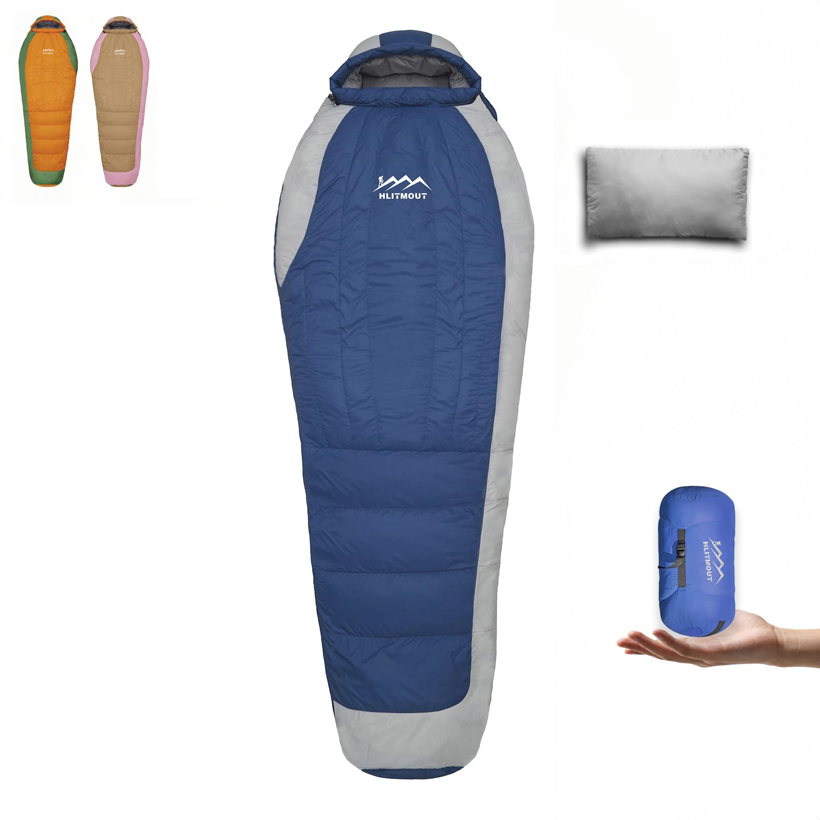 Saco de Dormir Ultraligero de Plumón para Senderismo, Excursionismo y Acampada Outdoor