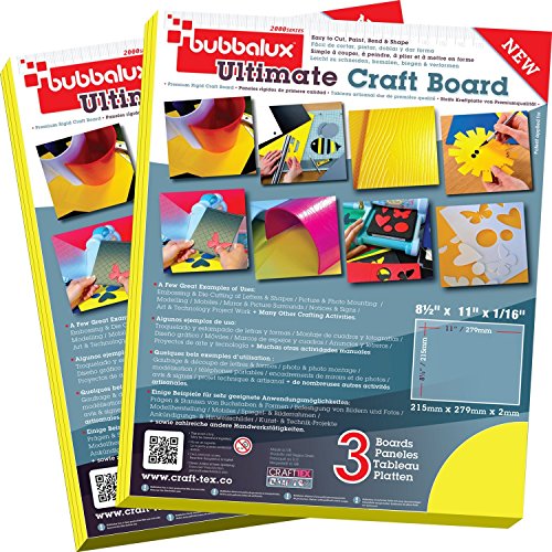 CraftTex Bubbalux Yellow Craft Board - 2 Packs of 3 Letter Size Sheets