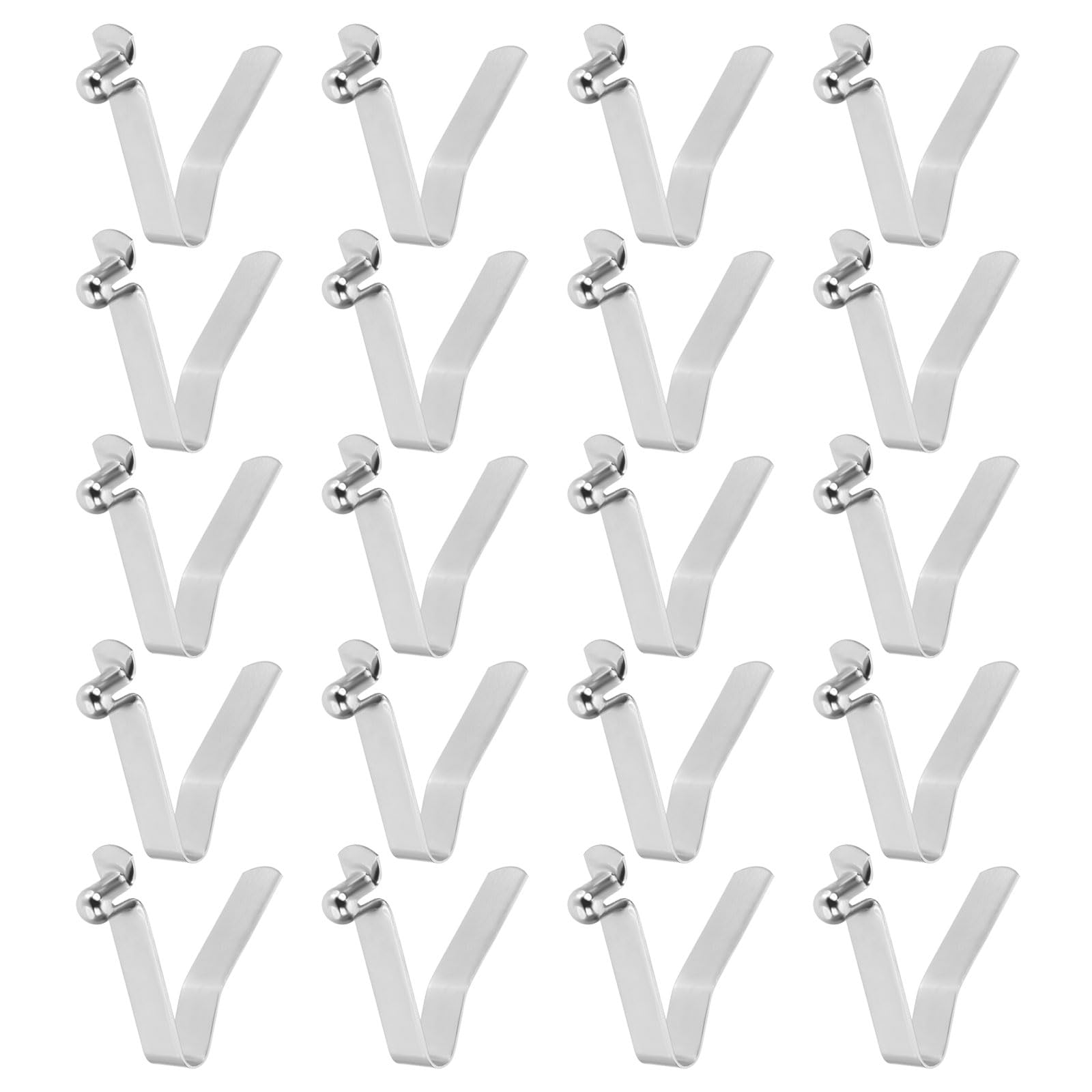 sourcing map 20pcs Single Button Kayak Paddle Snap Spring Clip 6x8.5x35mm 65Mn Spring Steel V-Shaped Hollow Lift Telescopic Locking Tube Pole Clips for Tent Umbrella Camping