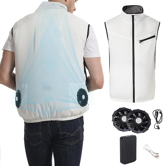 Amazon.co.jp: [wolass] 空調作業服 ファン付きベストメンズベスト