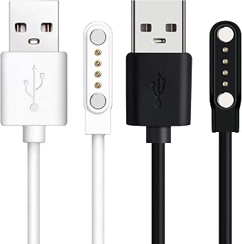Compatible with Canmore Golf GPS Charger, Lamshaw Magnetic Replacement Charger Compatible with Canmore Golf GPS H300/TW402/TW410/TW411/HG200/ HG200 Plus Watch Black+White