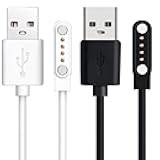 Compatible with AGPTEK X15 Bone Conduction Headphones Charger, Magnetic Replacement Charger Compatible with AGPTEK X15, Dnniakm X15 Pro MP3 Player Bone Conduction Headphones (2 Pack-Black+White)