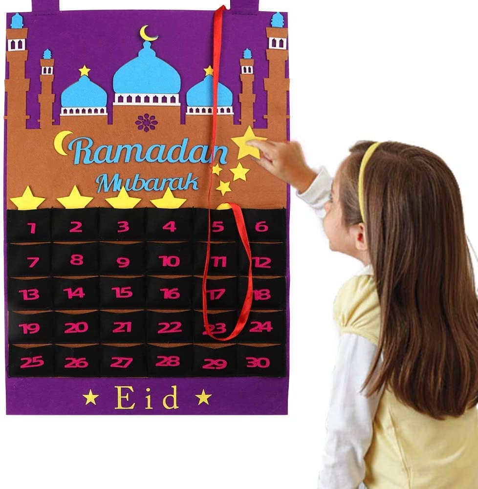Ramadan Advent Calendar for Kids, Eid Mubarak Countdown Calendar, Ramadan Decorations for Home | Eid Gift for Kids | Ramadan Tracker