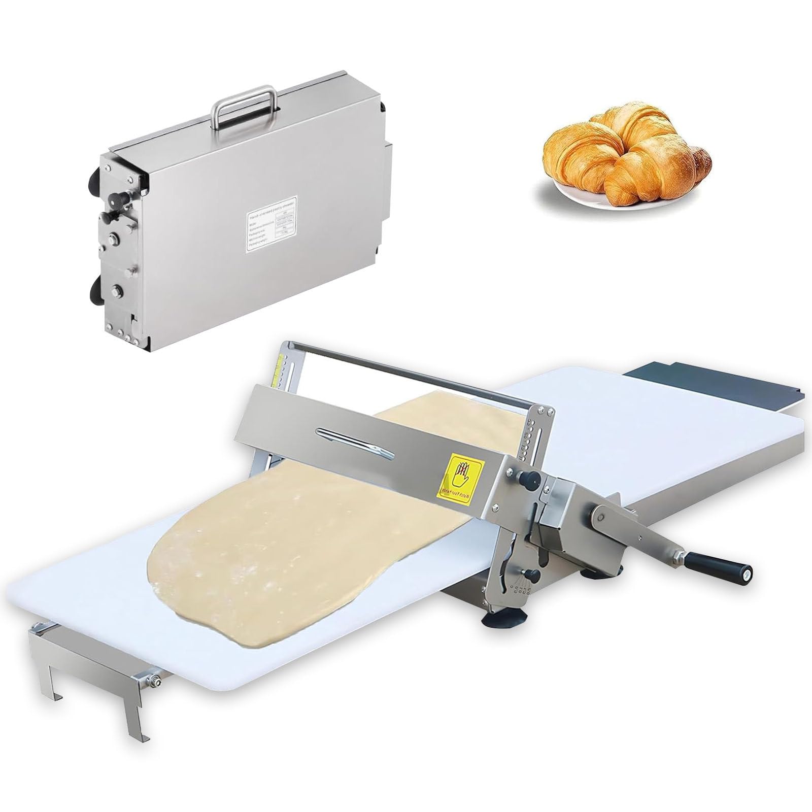 Maszyna do ciasta ze stali nierdzewnej, ręczny wałek do ciasta z regulacją grubości do robienia ciasta francuskiego, laminator do ciasta rogalikowego 300