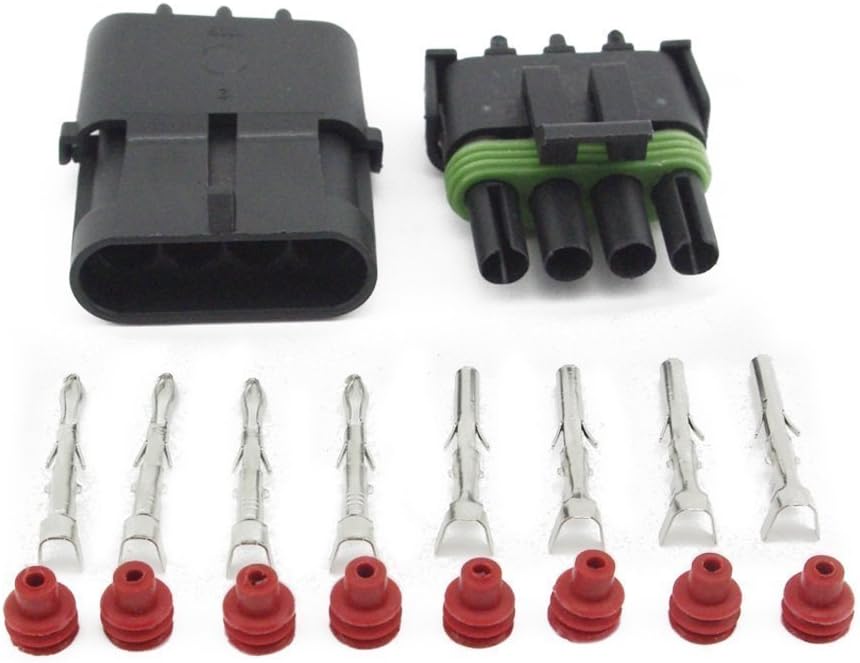 Weather Pack delphi 10 sets Kit 4 Pin Way Waterproof Electrical Wire automotive Connector Plug Single row