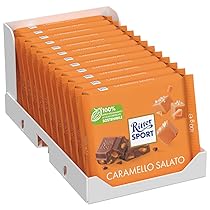 Ritter Sport Caramello Salato, Tavoletta di Cioccolato al Latte con Burro e Caramello Salato Croccante in Pezzi, Cacao 100% Certificato Sostenibile, 12 Pezzi da 100 g