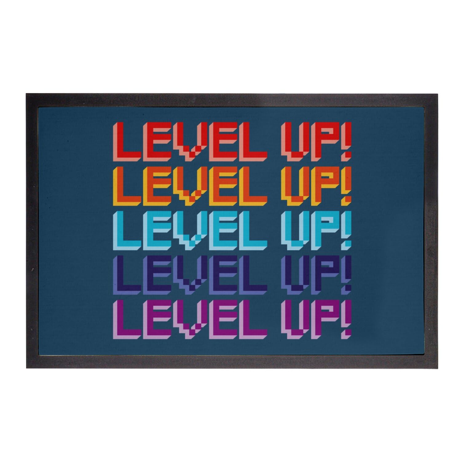 Paillasson retro gaming bleu idée cadeau anniversaire originale pixel 8 bits