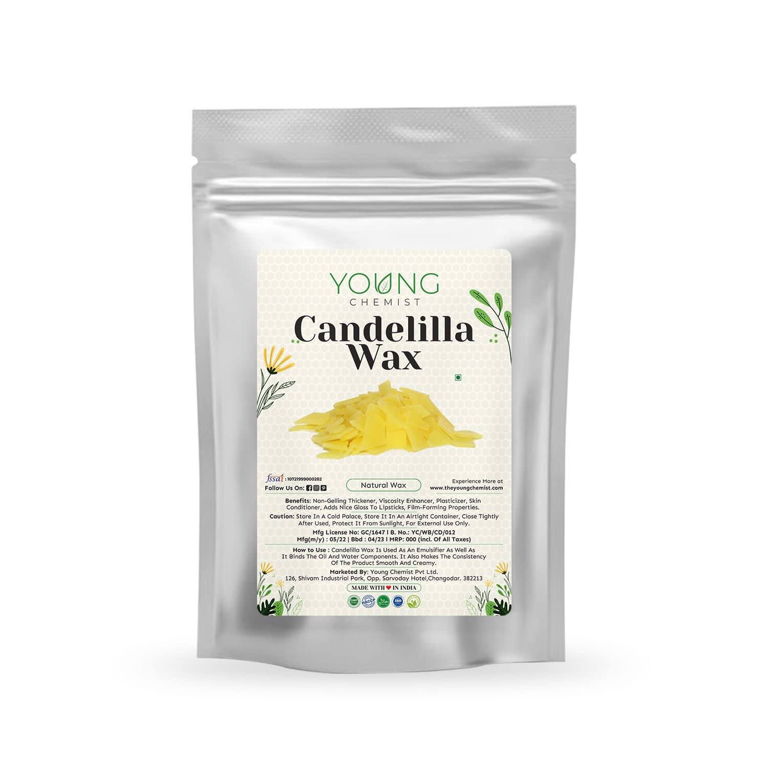 YOUNG CHEMIST Natural Unrefined Candelilla Wax For Personal Care, Skin And Hair Health, Moisturization, And, Body Massage For Men And Women 100g-image-8