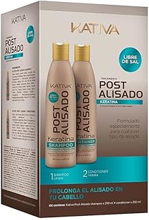 KATIVA postalisado – Kit ohne Salz – Pakete von 2 Flaschen x 250 ml – Total: Shampoo und Spülung 500 ml