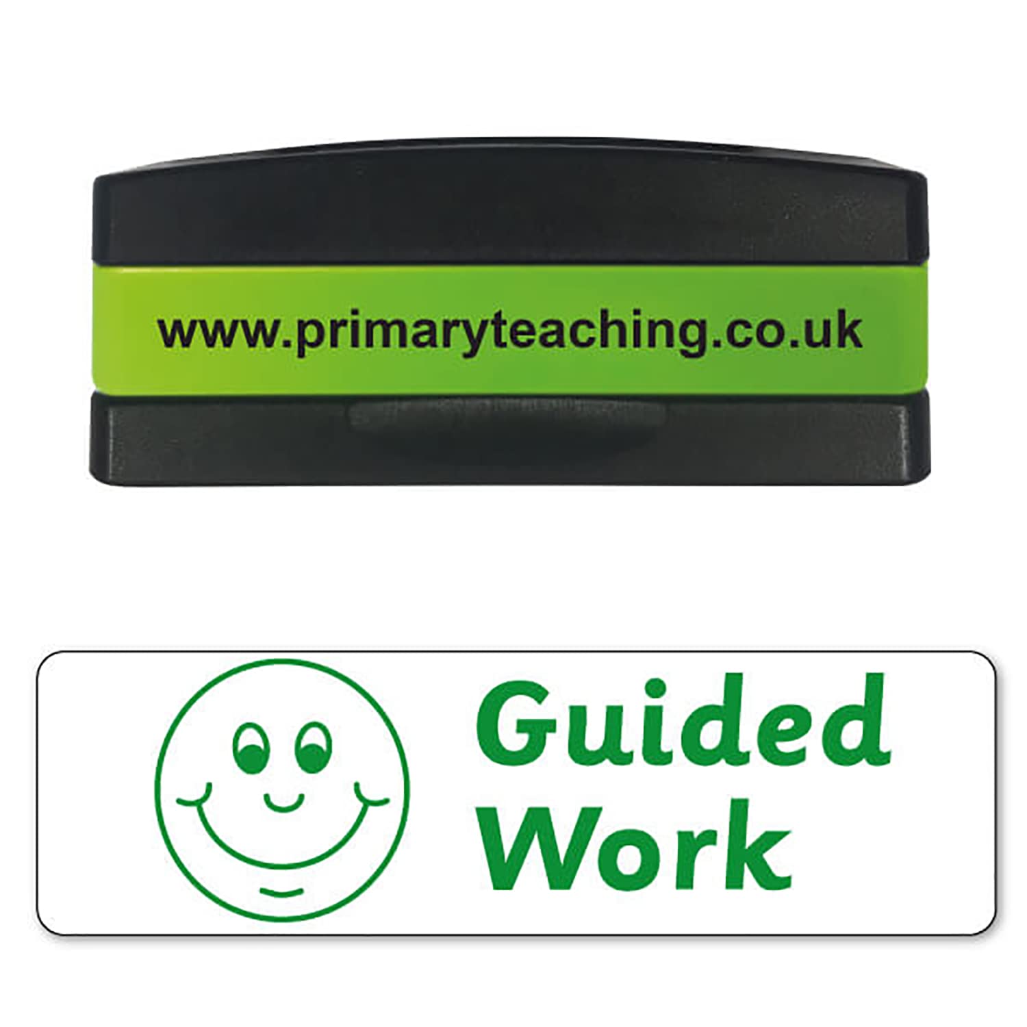 1 Guided Work Stakz Pre-inked Stamper Green Ink Ready To Use 44x13mm Primary Teaching Services