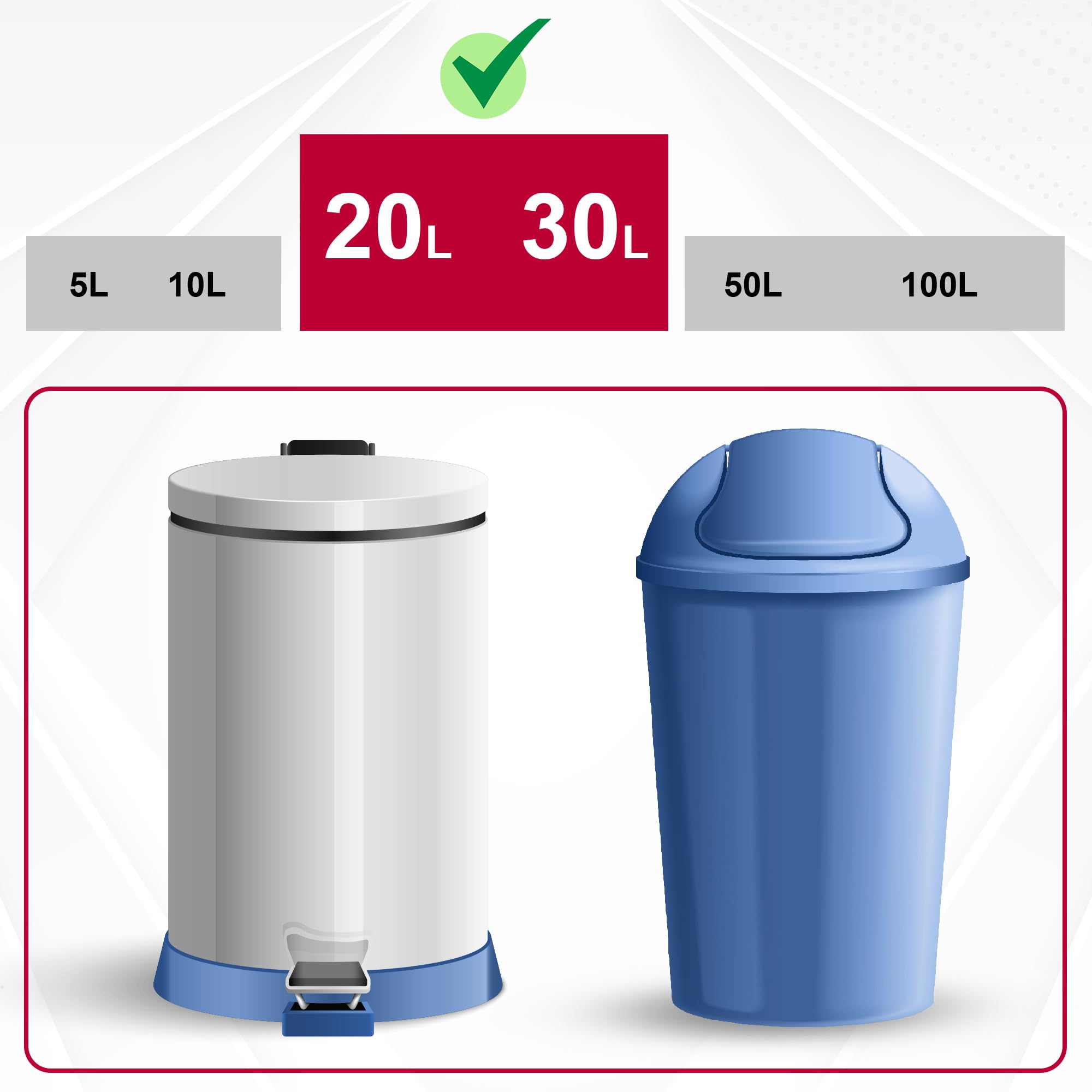 25 Rollos de Bolsas de Basura 30L (375 Unidades) con Autocierre | Resistentes, Prácticas e Higiénicas | Ideal para Uso Doméstico | Bolsas de Plástico | Económicas