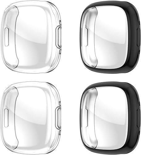 Miniatura 9 de Fitbit Sense 2Versa 4 4 fundas protectoras de pantalla, material de TPU antiarañazos, protege los 4 lados