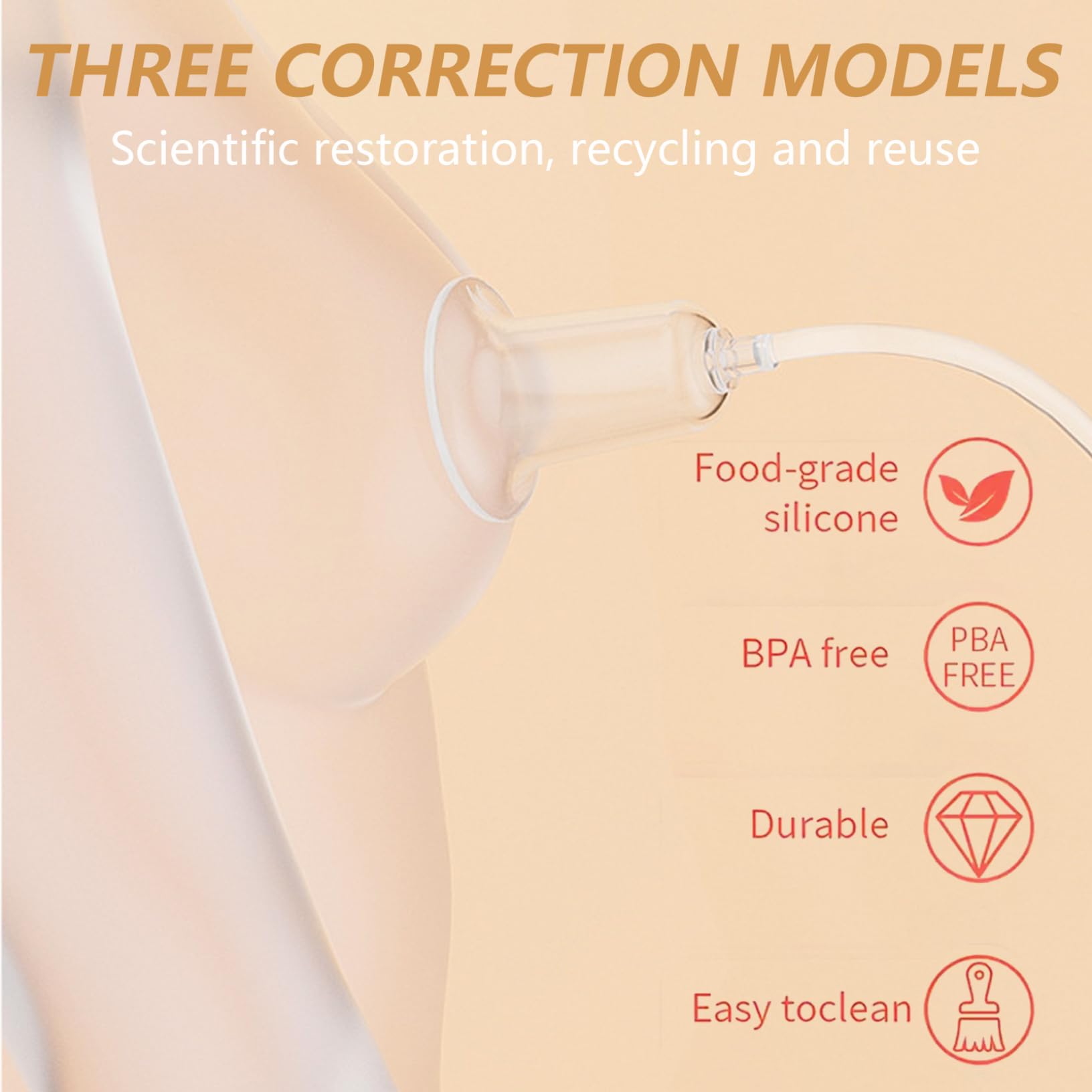 Correcteur de mamelons électrique à écran tactile LED avec 9 niveaux et 3 ventouses rechargeables pour femmes hommes et mamans