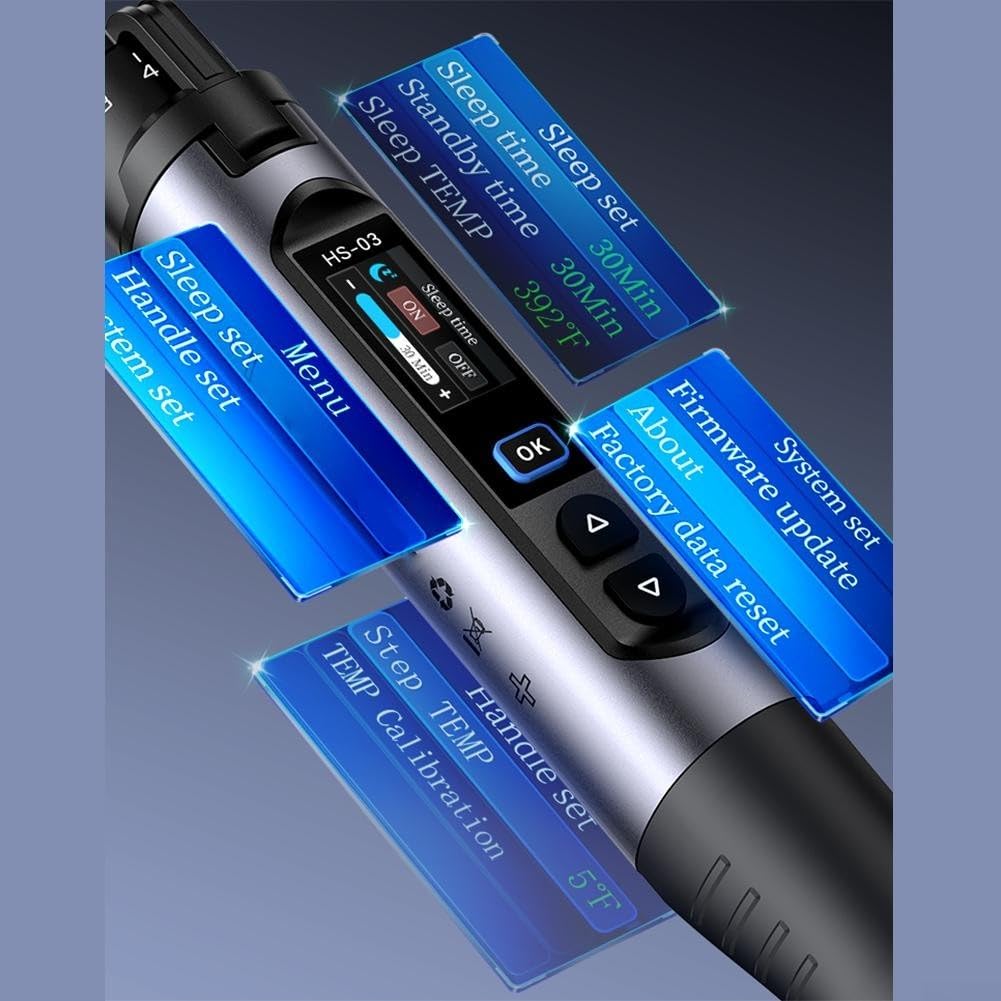 Soldador inalámbrico de temperatura constante HS-03, carga tipo C de 10 W con batería de 2600 mAh, kit de soldadura portátil de calentamiento rápido de 100-450 C para mantenimiento