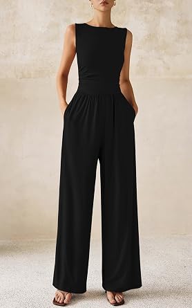 PRETTYGARDEN Jumpsuits for Women Dressy Casual Romper Vacation Outfits 2026 | Crewneck, Wide Leg Jumpsuits, Cute Jumpers, Business Casual, Date Night, Summer One Piece Teacher Outfits