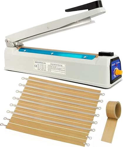 Miniatura 12 de Sellador térmico Impulse de 16 pulgadas para bolsas Mylar, máquina selladora de calor para bolsas de plástico/polietileno/galletas, sellador manual