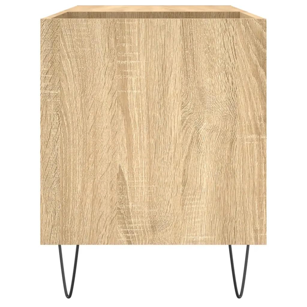 Helloshop26 Armadietto a dischi classico con ampio spazio di archiviazione 85 x 38 x 48 cm in legno di ingegneria rovere Sonoma 02_0049110