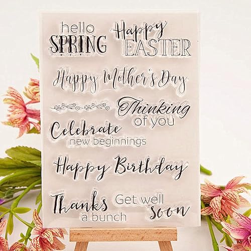 Miniatura 36 de MESYGK Small Blessings Words - Sello de silicona transparente transparente para álbum, tarjetas de goma para decoración de tarjetas y álbumes