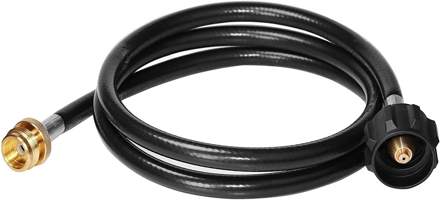 DOZYANT 5 Feet Propane Adapter Hose 1 lb to 20 lb Converter Replacement for QCC1/Type1 Tank Connects 1 LB Bulk Portable Appliance to 20 lb Propane Tank - Safety Certified