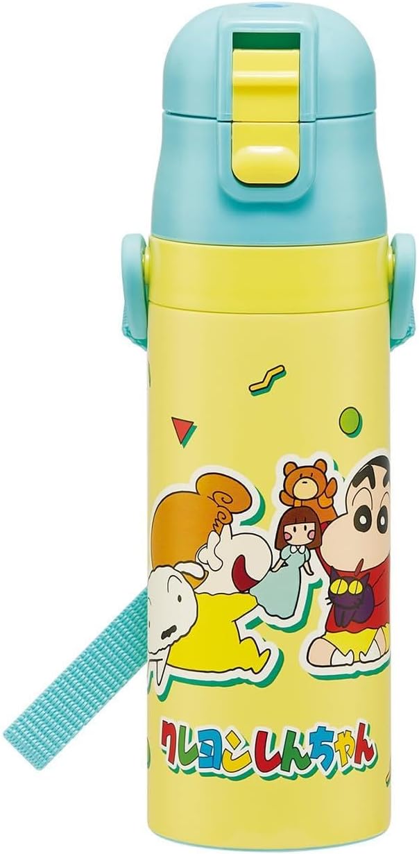 Skater SDC4-A Children's Water Bottle, Direct Drinking, 15.2 fl oz (470 ml), Crayon Shin-chan, 26, Boys, Girls, Cold Retention, Stainless Steel, Lightweight Type, Sports Bottle, Kids
