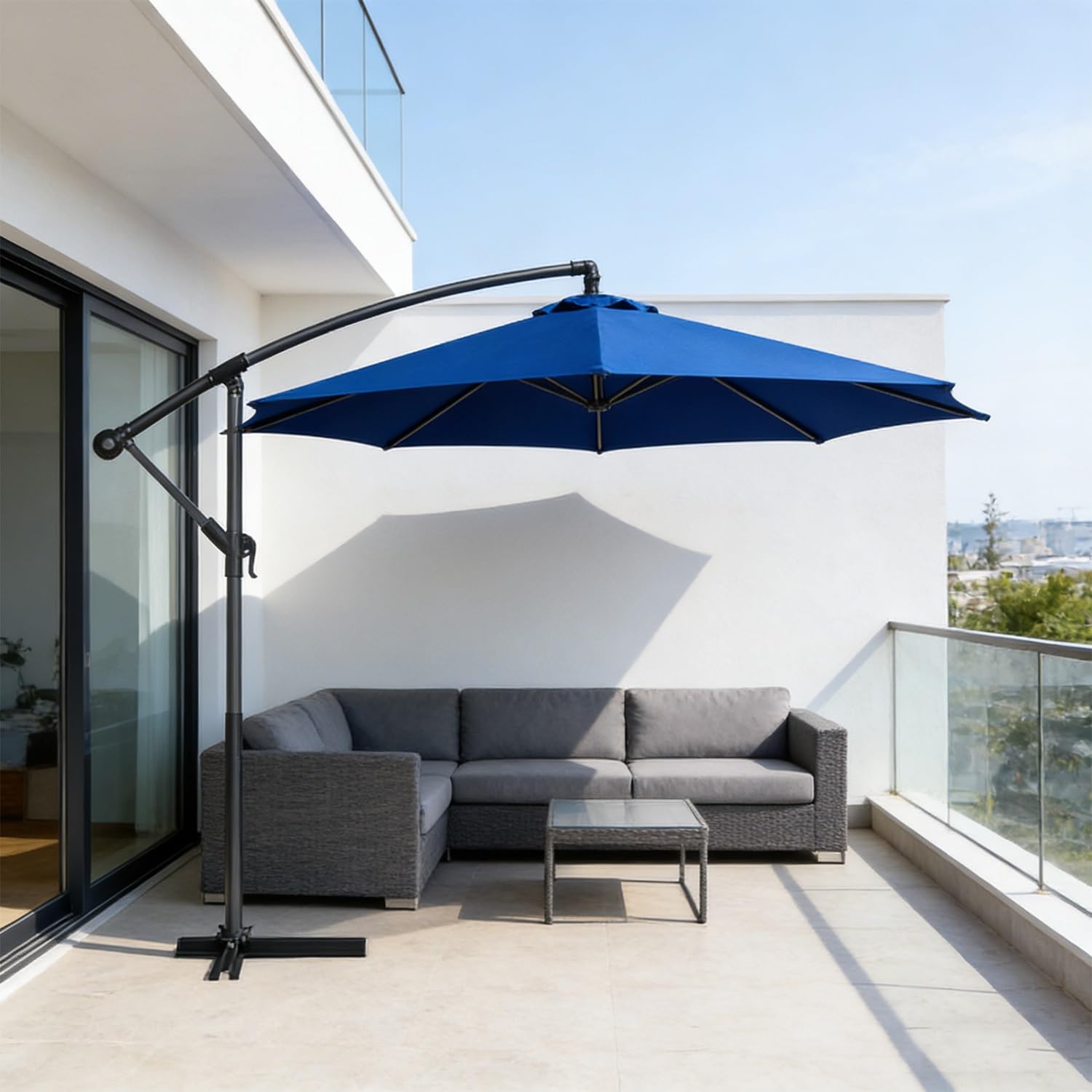 Auvent De Remplacement pour Parasol 3.5m/3.0m/2.8m/2.7m/2.5m/2.3m/2m 6/8 Baleines, Toile De Parasol Déporté Remplacement Toile De Parasols Déporté Housse de Rechange
