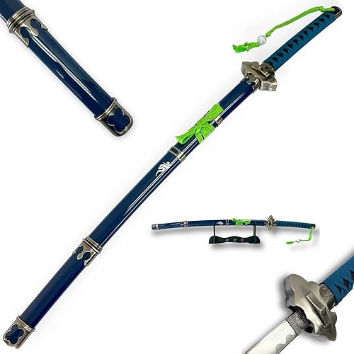 Miniatura 2 de Katana japonesa de 41 pulgadas, réplica de anime de espada exorcista, espada zoro, hoja falsa de acero al carbono, Katana ninja, el mejor regalo