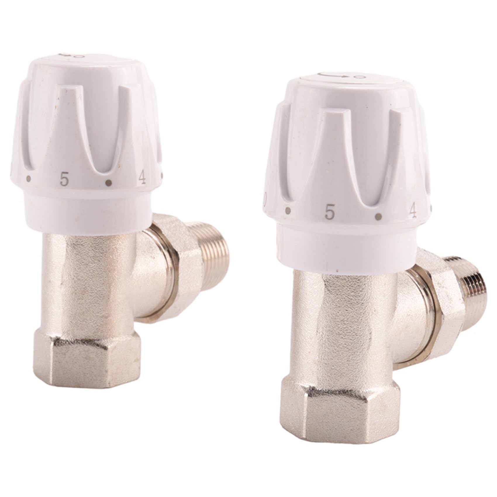 VáLvula de Radiador TermostáTico 6 Piezas 15Mm X 1/2 Pulgadas VáLvula de Radiador TermostáTico de ÁNgulo TermostáTico TRV para Oficina Casa