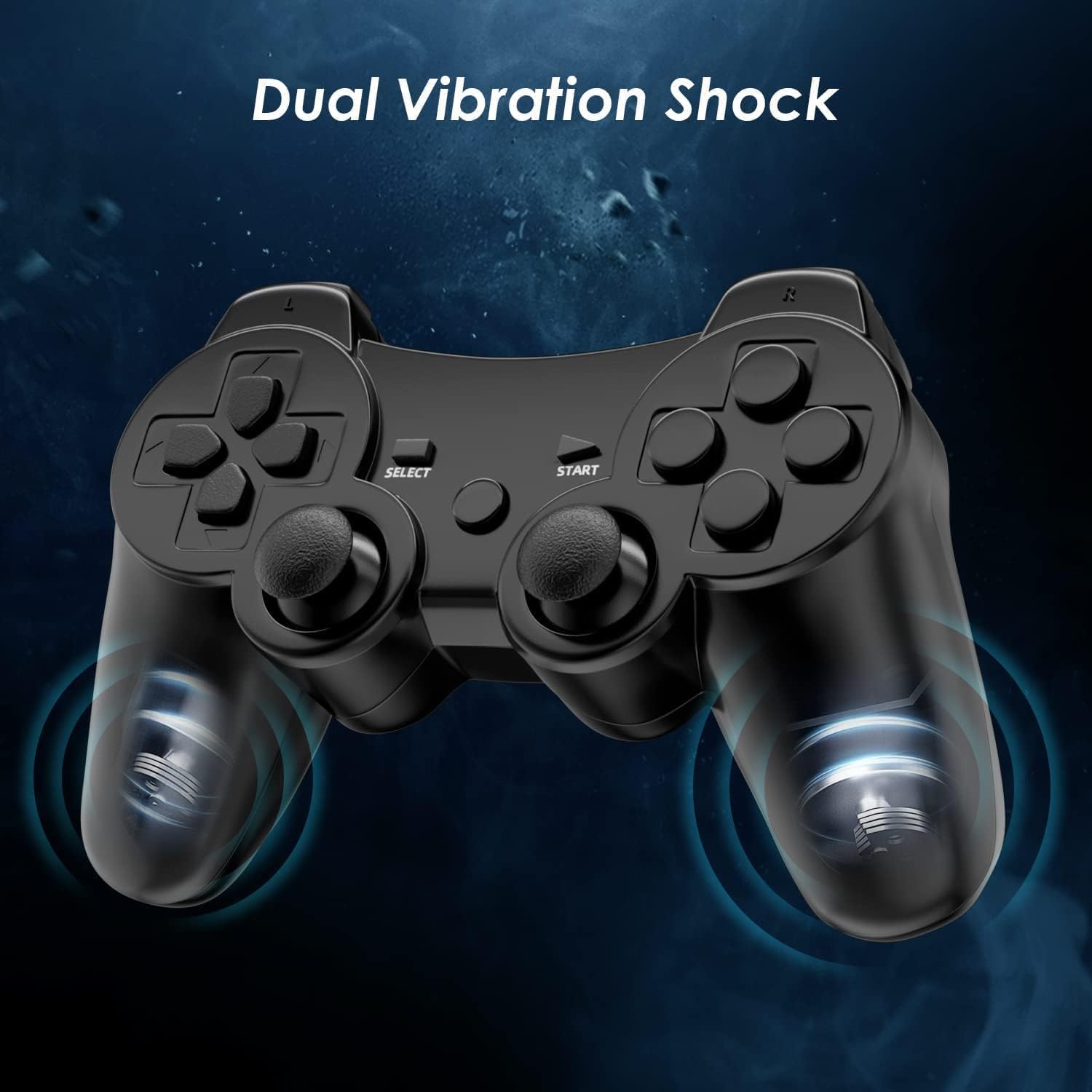 MUZELI Manettes pour PS3 Contrôleur sans Fil à Double Choc pour PS3 avec câble de Charge