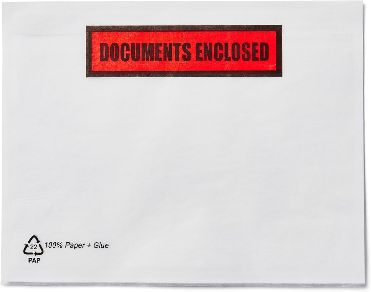 Morgan's Direct 100 C6 Documents Enclosed Envelopes – Plastic-Free Paper Wallets – Self-Adhesive Peel & Seal – Eco Friendly – Printed “Documents Enclosed”