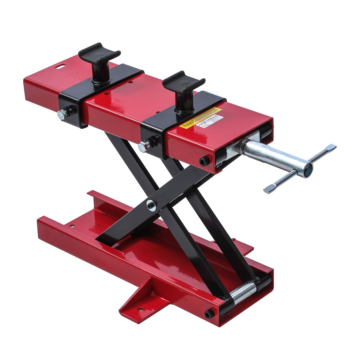 TOPWAY Cavalletto Alzamoto Cric Ponte Sollevatore Moto capacità Max 500 kg Altezza Regolabile 9,5cm - 40cm per Riparazioni Officina Garage