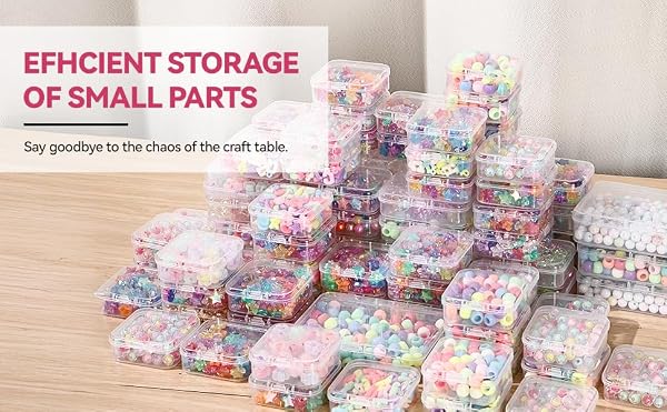 VTG Bead Organizer Box, 56 Pcs Small Plastic Containers with Lids and 3-Tier Stackable Storage Box, Clear Organizers for Jewelry Toys Craft Storage by VTG - Image 7