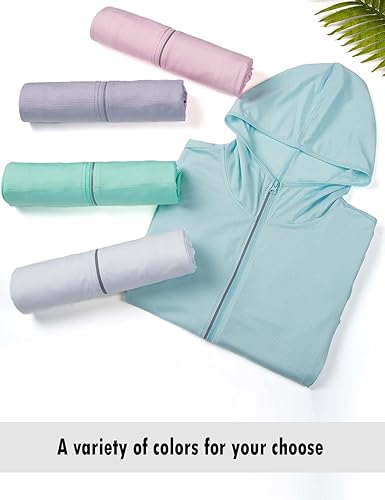 Miniatura 7 de Locachy Chaqueta con capucha para mujer, con cremallera completa, protección solar, manga larga, senderismo, atlética, para actividades al aire libre