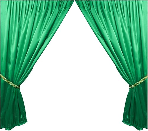 Miniatura 6 de Tela de satén de 5 yardas continua de 58 pulgadas de ancho, decoración nupcial sedosa, manualidades de moda (verde esmeralda)