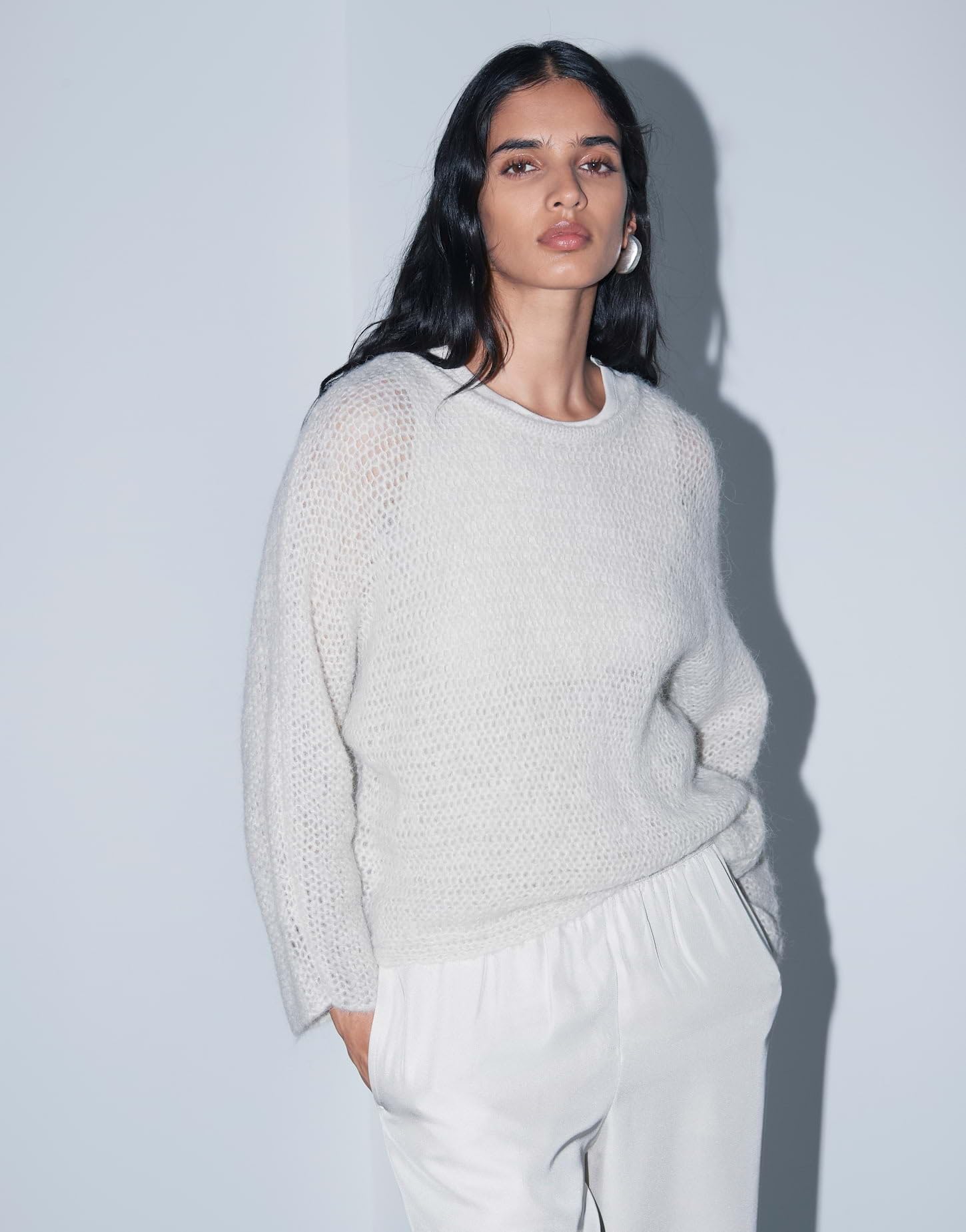 someday Damen Pullover | Pullover aus locker gestrickten Alpaka Mix Loose Fit