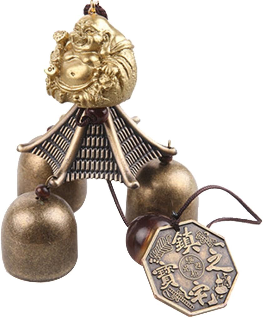 MagiDeal Chinese Buddha Coin Metal Bell Lucky Feng Shui Hanging Charm Wind Chime
