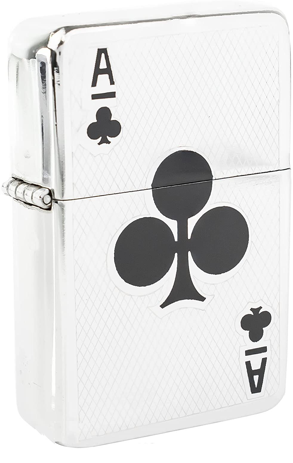 County Engraving Chrome Personalised Windproof Petrol Lighter & Gift Tin - Enter Your Own Custom Text (Ace Of Clubs)