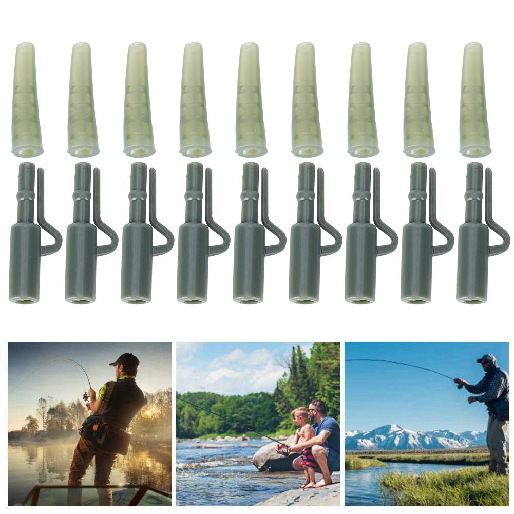Kit de Accesorios para Aparejos de Pesca de Carpa de Silicona de 50 Juegos para línea de fijación, Conector de Cambio rápido, Clip de Cable de Seguridad de Manga