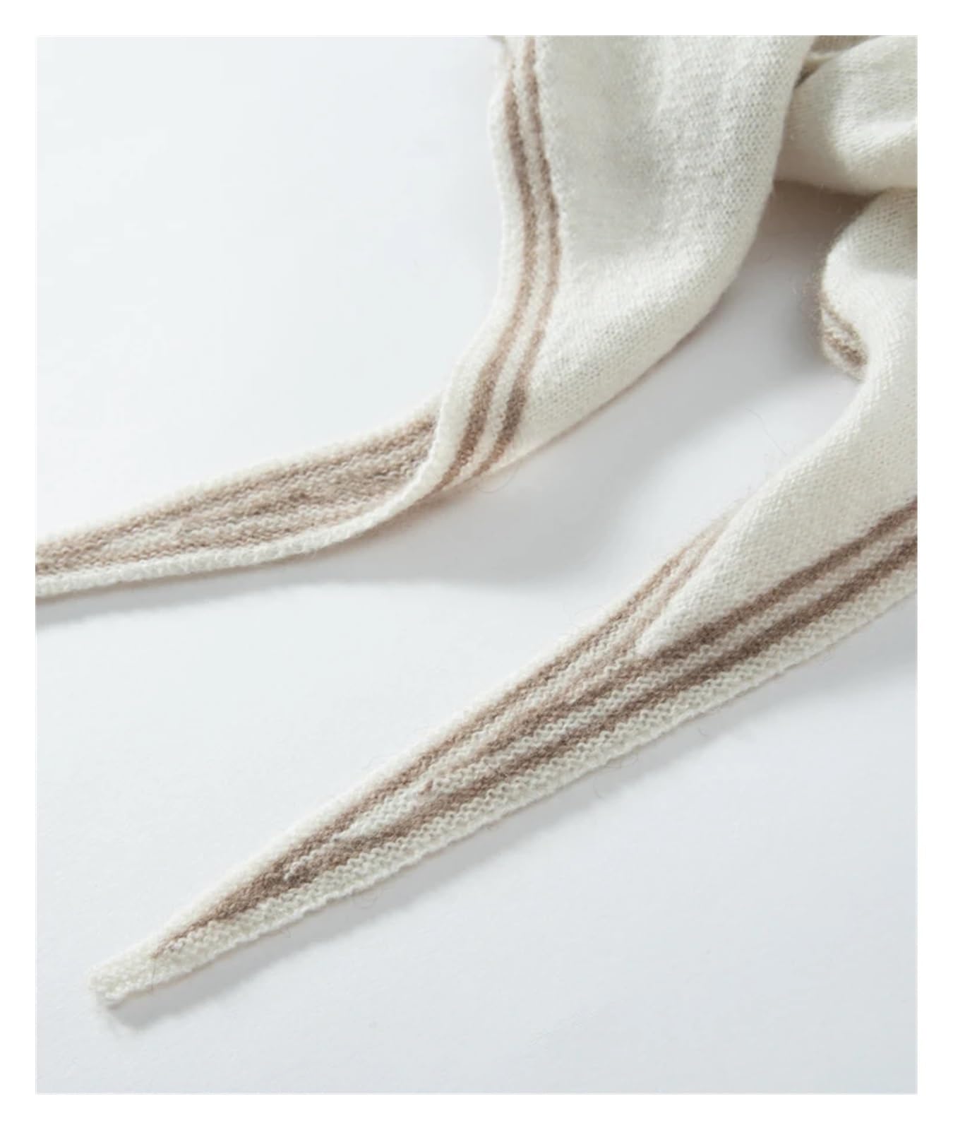 Sciarpa Triangolare in Cashmere da Donna, Piccolo Scialle, Scaldacollo, con Applicazioni a Righe, Primaverile, Multiuso, in Pashmina, Morbida Maglia