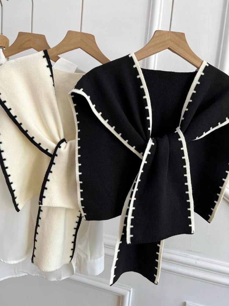 Sweater Shawl Wraps Women Cute Pashmina Shawls and Wraps Knitted Cashmere Sweater Shawl Scarf Cardigan Cape Shoulder Top - Image 7