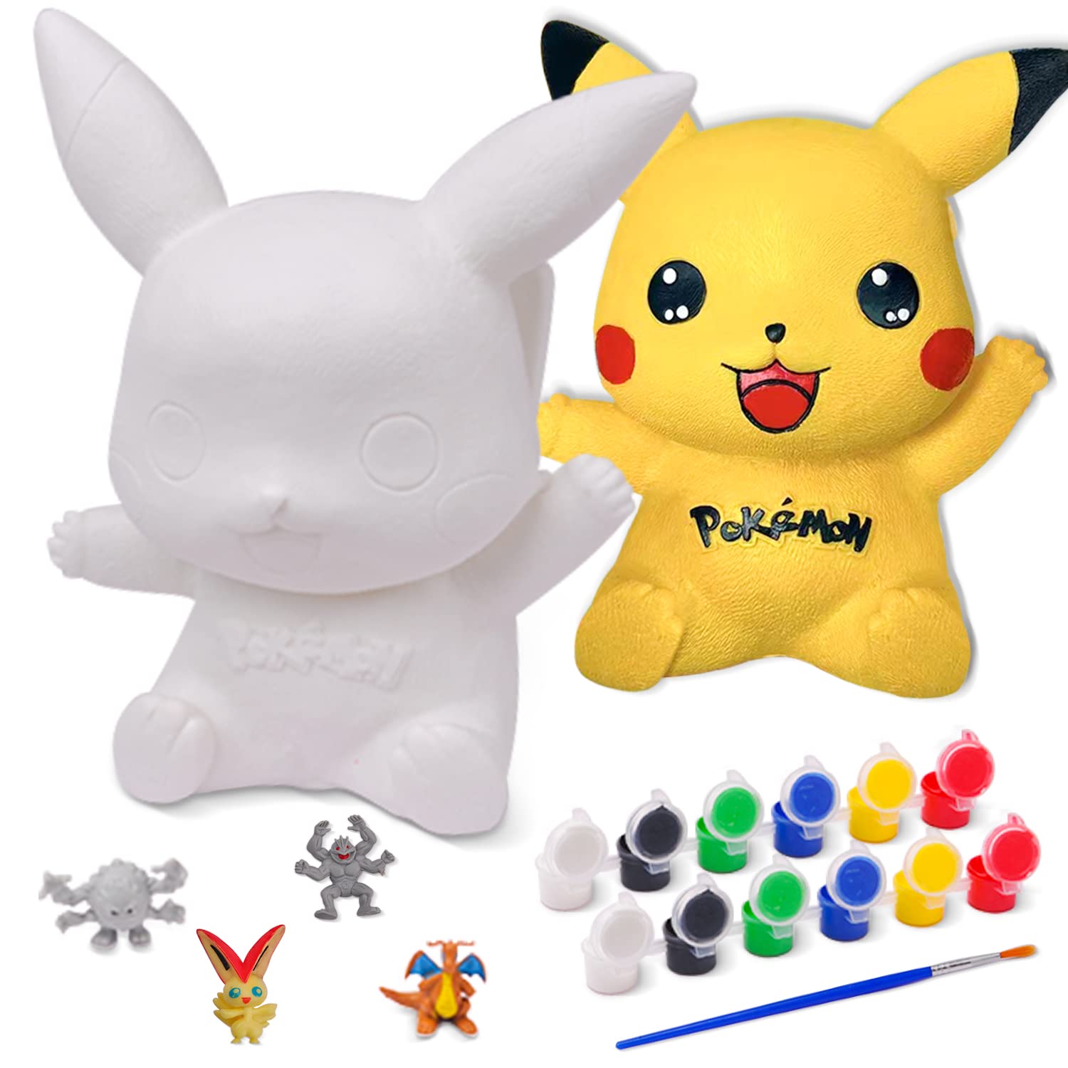 TLOGLOPIN Kids Arts Crafts Set Toys Painting Kit, Paint Your Own Cartoon Piggy Bank with 12 Pigment, Creativity Arts and Crafts for Kids, Christmas Gifts Kids Toys for 4 5 6 7 8 Year Old Boys Girls