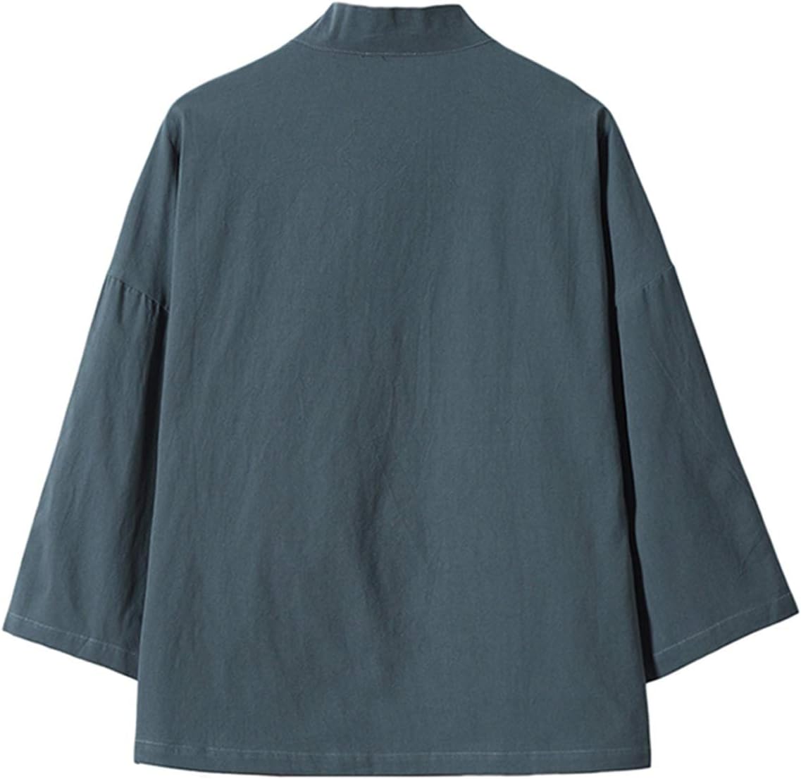 PRIJOUHE Men's Japanese Kimono Jacket Cardigan Yukata Noragi Casual Fashion Seven Sleeves Lightweight Open Front Coat - Image 2