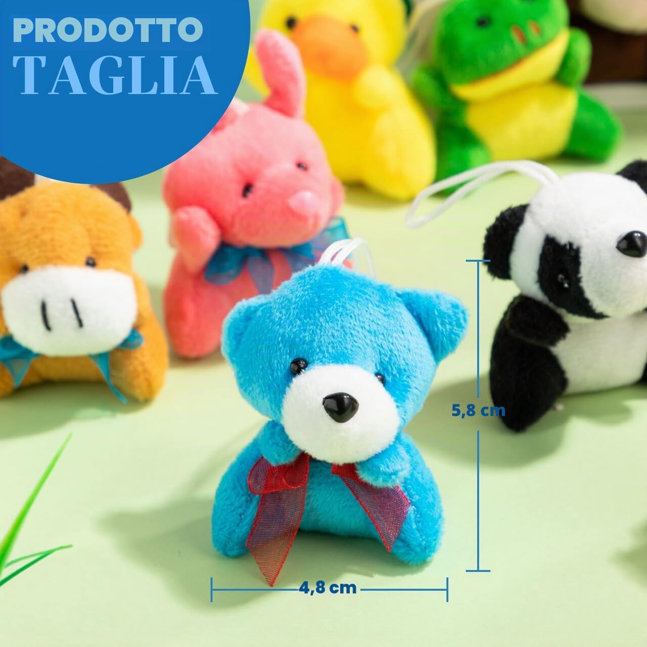 JOYIN 12 Pack casuale Mini Animal Plush Toy Assortment 6,3-7,6 centimetri ciascuno Bulk animali farciti per bambini, piccoli animali peluche portachiavi decorazione, festa di Pasqua Favori
