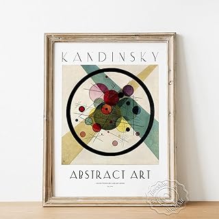 YRZYT Kandinsky Poster Opera d'Arte Mostra Quadro Moderno Astratto Parete Arte Cerchi in A Cerchio Tela Stampe Soggiorno Stanza Decorazioni Quadri 40x60cm Senza Cornice
