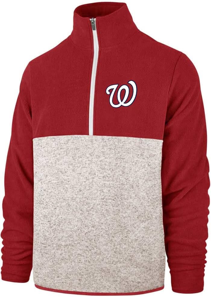 47 MLB Men's Kodiak Color block Quarter-Zip Jacket (XXX-Large, Washington Nationals Red)