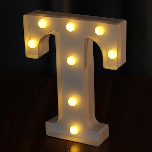 Miniatura 138 de Letras iluminadas, letras con luces LED de 26 alfabetos, letras iluminadas decorativas, letras de marquesina LED que funcionan con pilas para Luz