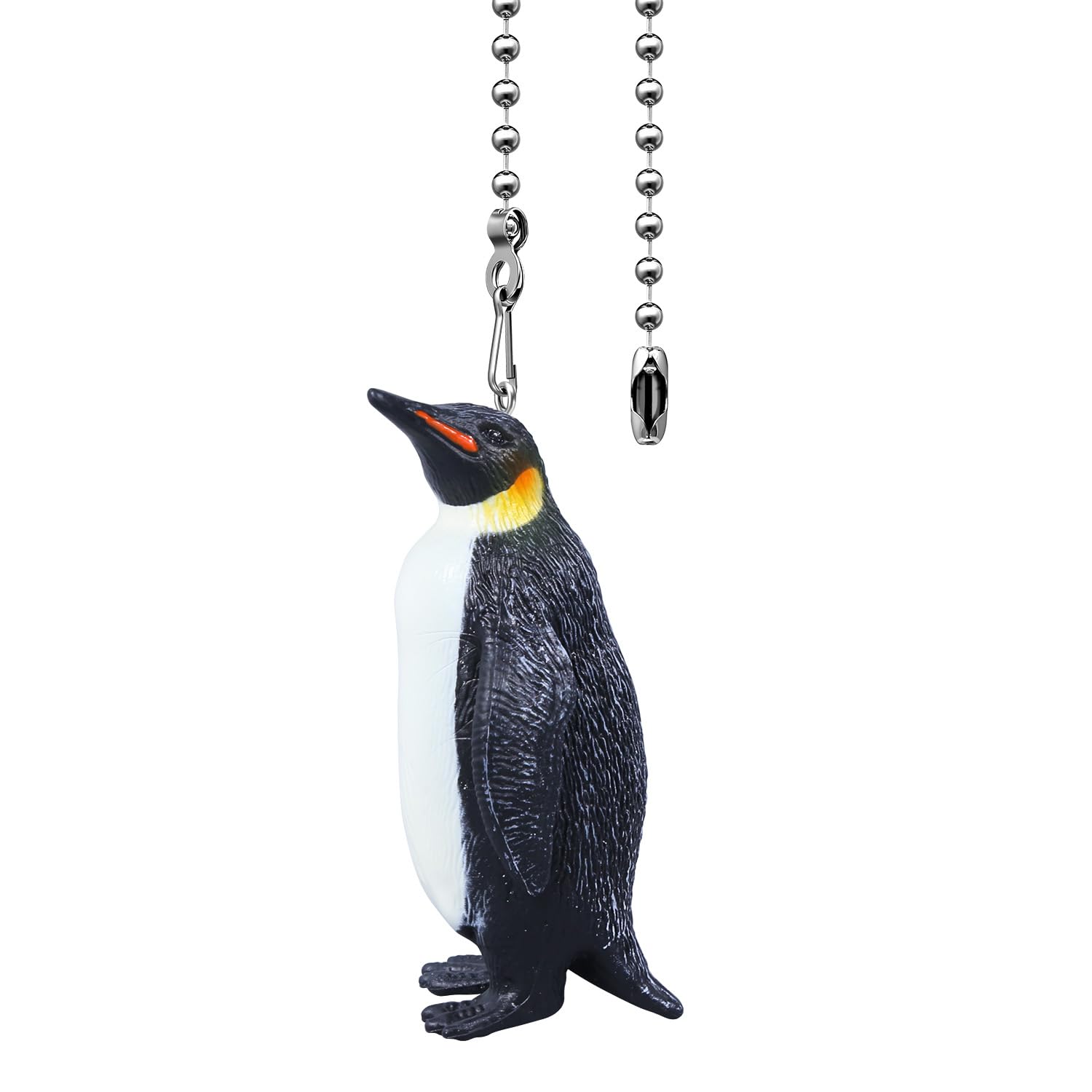 Penguin Ceiling Fan Pull Chain, 14in Cute Animal String Pulls Charm Extension Decorative, 3mm Beaded Lamp Chains Extender Ornaments with Connector for Kids Room