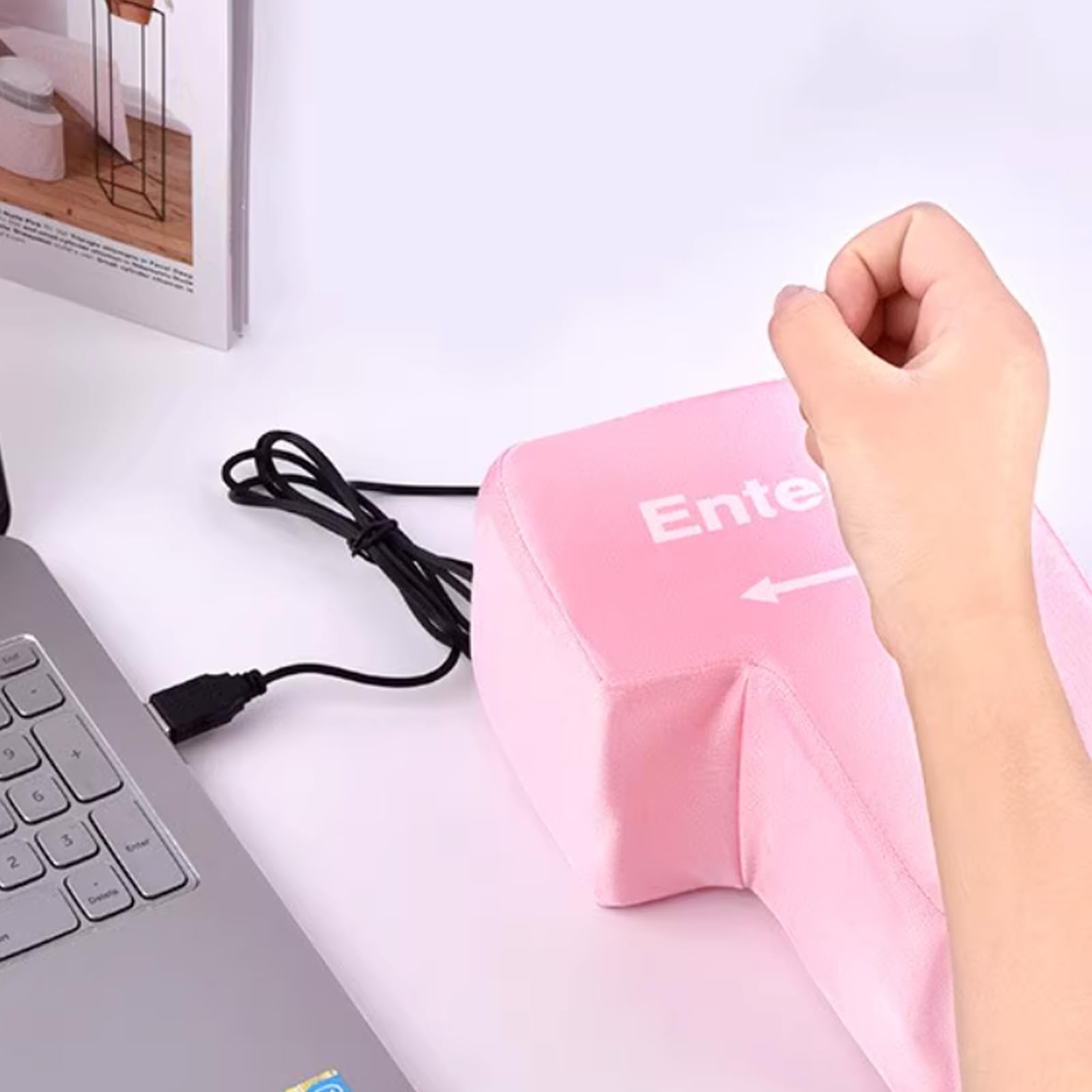 Duży przycisk Enter, poduszka antystresowa Przycisk Enter z kablem USB, wielofunkcyjna klawiatura, narzędzia do odstresowywania w biurze, narzędzia redukujące stres Przycisk Enter Office