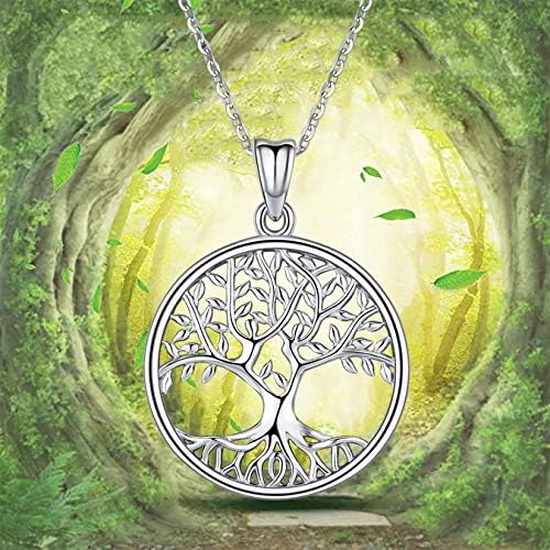 Friggem Tree of Life Necklace for Women, Sterling Silver Pendant with 18'' Chain, Jewelry Gifts for Women Grandma Wife Mom (with Gift Box) - Image 7