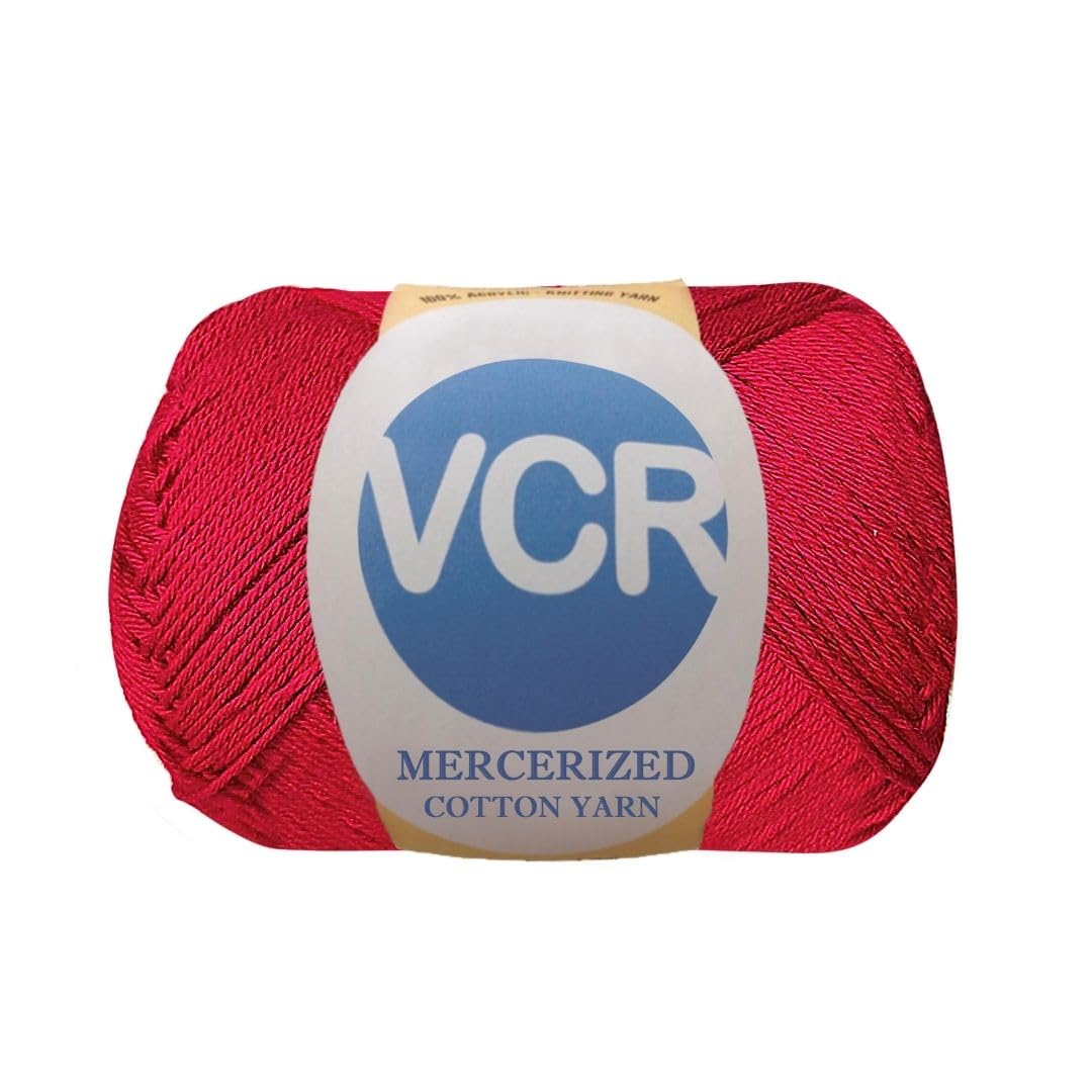 VCR 4 Ply Cherry Red 100% Mercerized Cotton Yarn, 60 Grams Hank, 190 Meters Length, Cotton Combed Ball, Smooth and Glossy Crochet Yarn for Crochet and Knitting, Pack of 1, Suitable for DIY Crafts-image-11